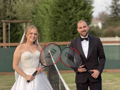 Tenis Kortunda Başlayan Aşklarını Gelinlik ve Damatlıkla Ölümsüzleştirdiler