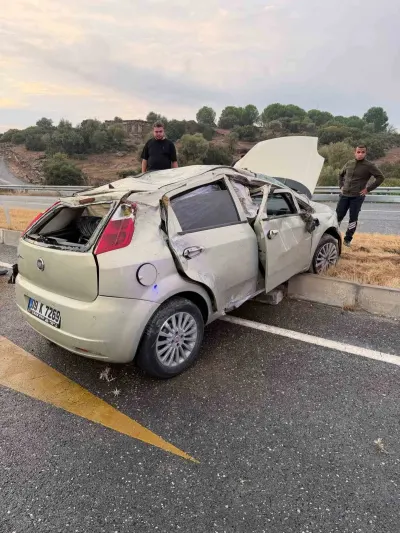 Aydın Çine'de Trafik Kazası: Otomobil Refüze Çarptı, 4 Kişi Yaralandı