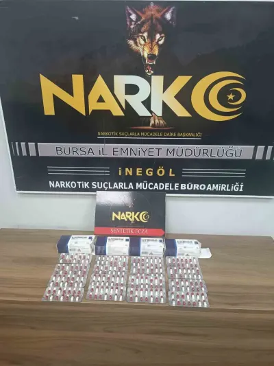 İnegöl'deki uyuşturucu operasyonunda çok sayıda sentetik ecza yakalandı