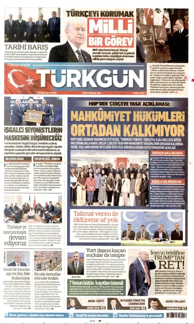 Türkgün manşeti