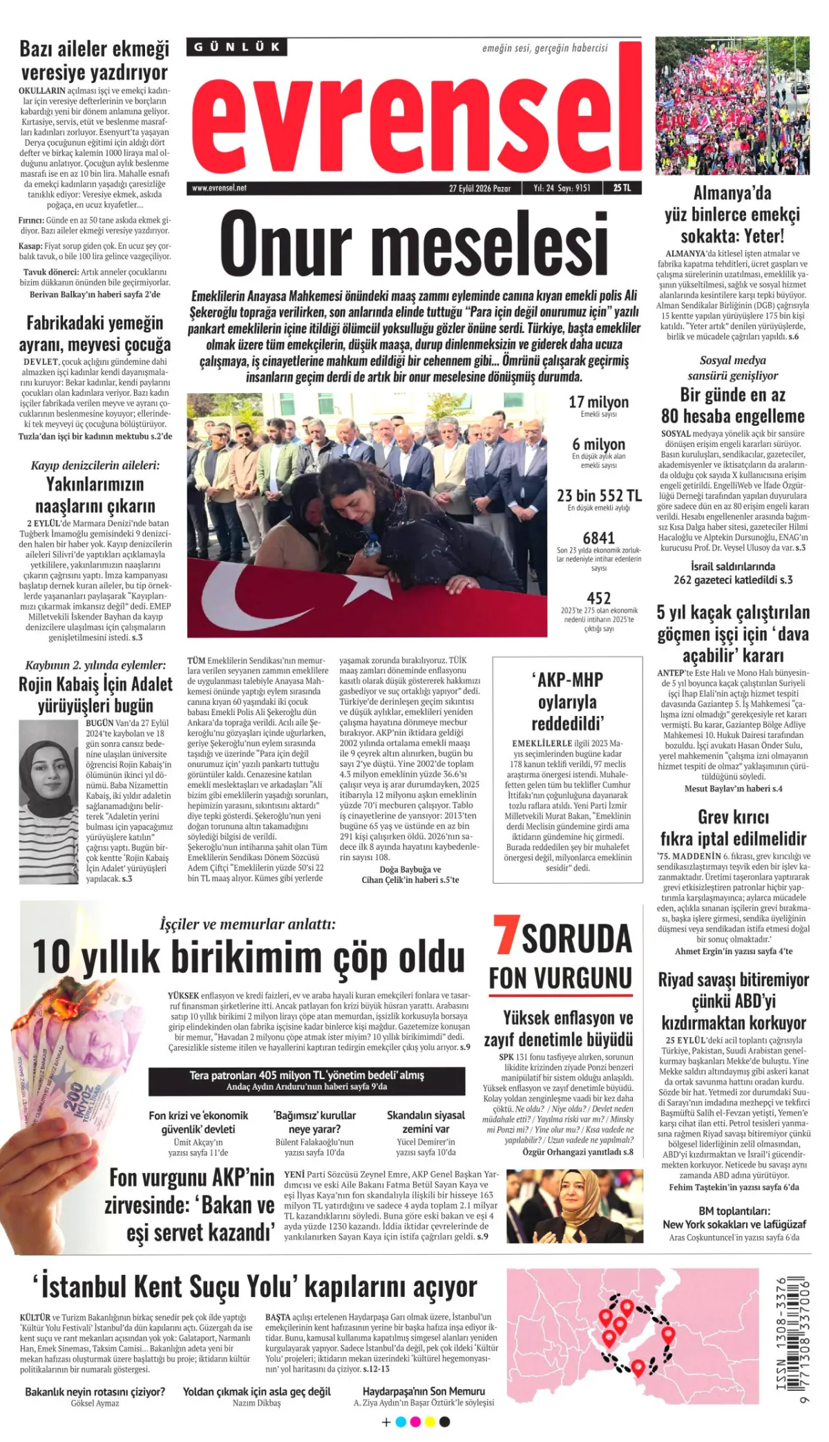 Evrensel birinci sayfa manşeti (28 Eylül 2026)