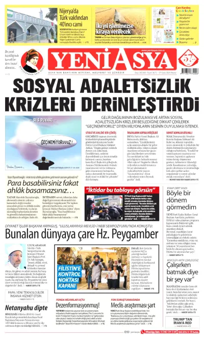 Yeni Asya manşeti