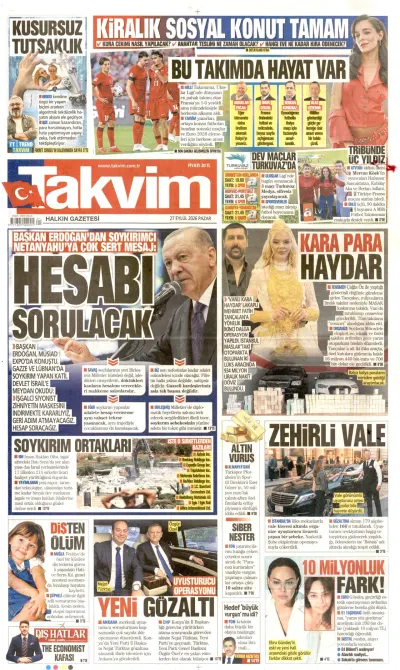 Takvim manşeti