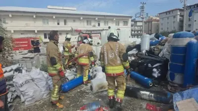 Hatay Antakya'da Şantiye Yangını Kısa Sürede Söndürüldü