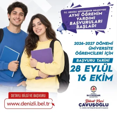 Denizli'de Üniversite Öğrencilerine 11 Bin TL Eğitim Desteği Başlıyor