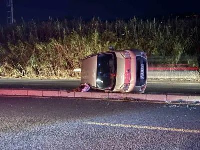 Aydın'da Domuza Çarpmamak İsteyen Sürücü Takla Attı
