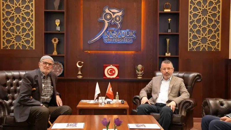 Şehit Babası Mehmet Özcan'dan KBÜ Rektörü Kırışık'a Ziyaret