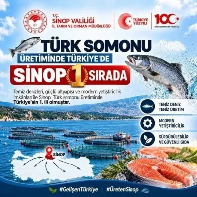 Sinop, Türk Somonu Üretiminde Türkiye'nin Lideri Konumunda