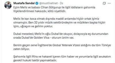 Mustafa Sandal'dan Eşi Melis Sandal Hakkındaki İddialara Yanıt