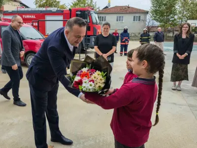 Tokat'ta minik öğrencilere uygulamalı yangın güvenliği eğitimi verildi
