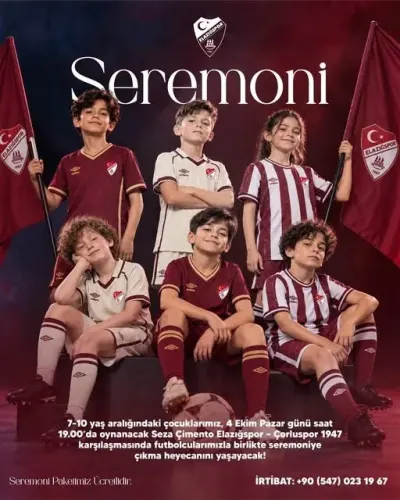 Elazığspor'dan Minik Taraftarlar İçin Seremoni Paketi Duyurusu
