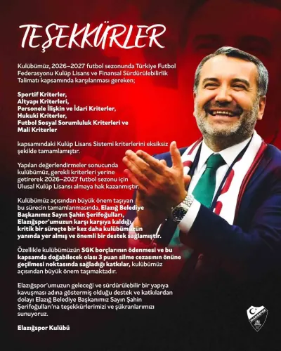 Elazığspor'dan Kritik Lisans Başarısı ve Puan Silme Cezasına Engel