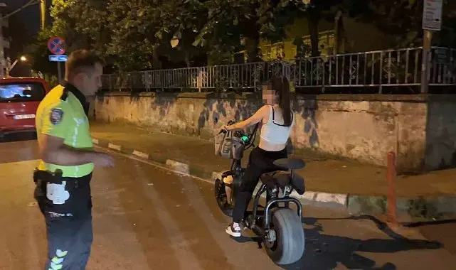 Elektrikli bisiklet sürücüsü alkollü çıktı, "Eve gidiyordum" dedi
