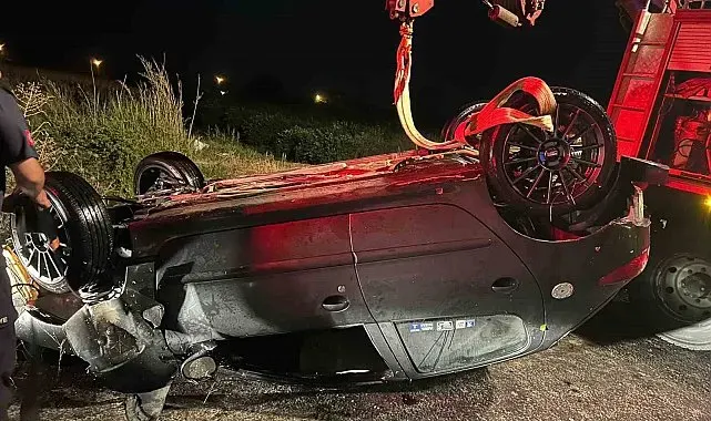 Kontrolden çıkan otomobil sulama kanalına devrildi: 1 ölü