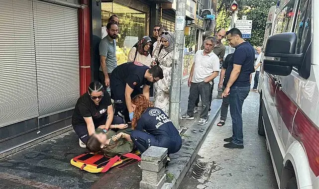 Samsun'da ıslak zeminde düşen genç kadın hastaneye kaldırıldı