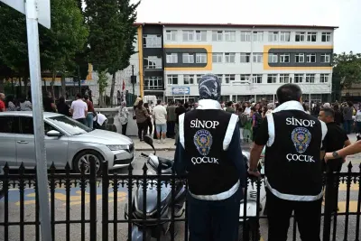 Sinop'ta güvenlik güçlerinden okul çevreleri ve servis denetimi