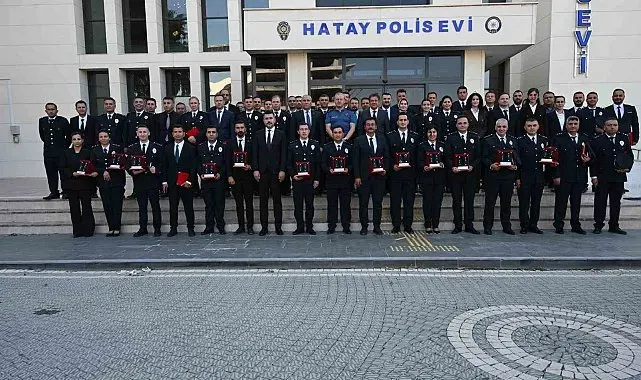 Hatay'da emniyet personeline rütbe takdim töreni düzenlendi