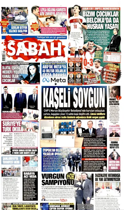 Sabah manşeti