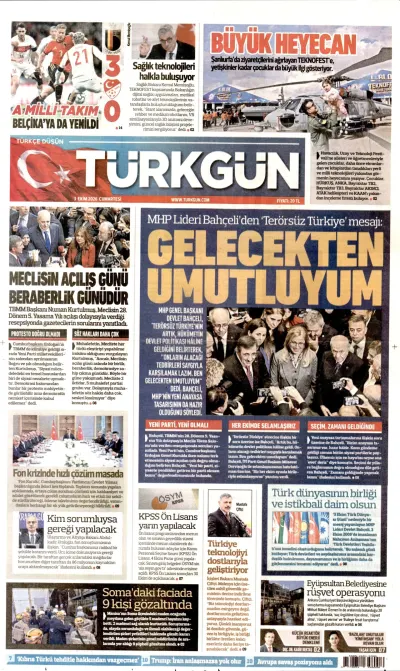 Türkgün manşeti