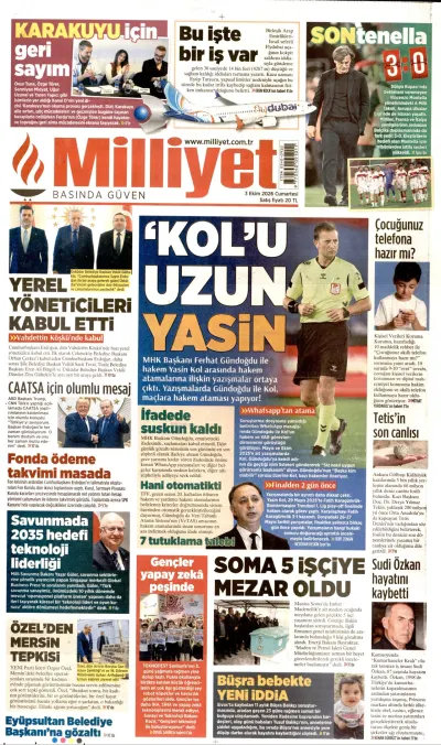 Milliyet manşeti