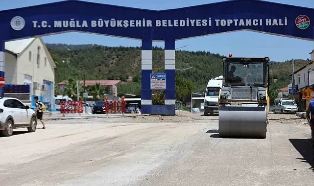 Fethiye toptancı hal bölgesinde yollar yenileniyor
