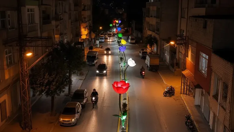 Kilis Dereboyu Caddesi Yeni Aydınlatma Çalışmalarıyla Işıl Işıl