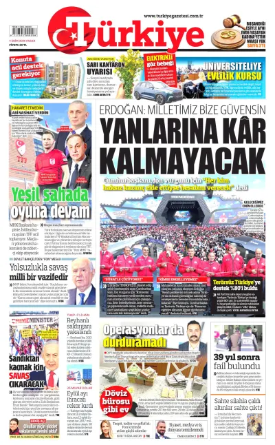 Türkiye manşeti