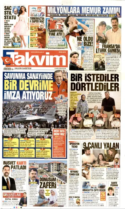 Takvim manşeti
