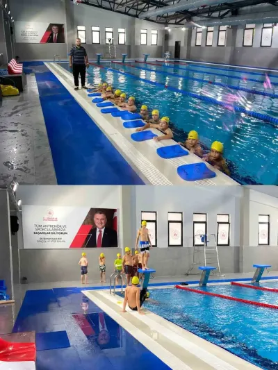 Burhaniyeli Hafızlık Öğrencileri Yarı Olimpik Havuzda Buluştu