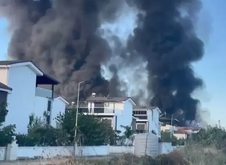 Aydın Kuşadası'ndaki Pazar Yerinde Çıkan Yangın Paniğe Neden Oldu