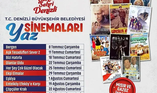 Denizli'de Açık Hava Sinema Günleri başlıyor