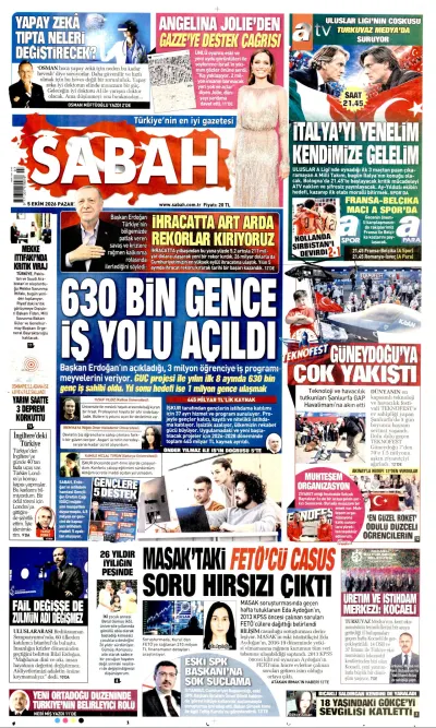 Sabah manşeti