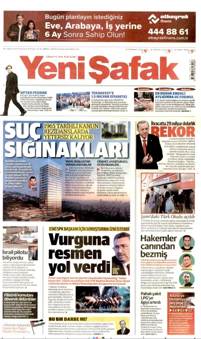 Yeni Şafak manşeti