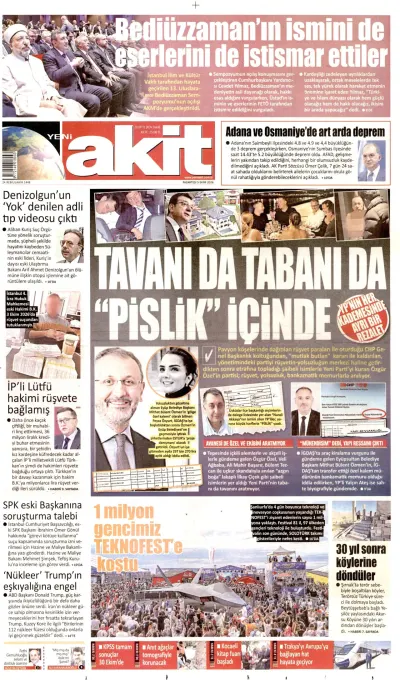 Yeni Akit manşeti