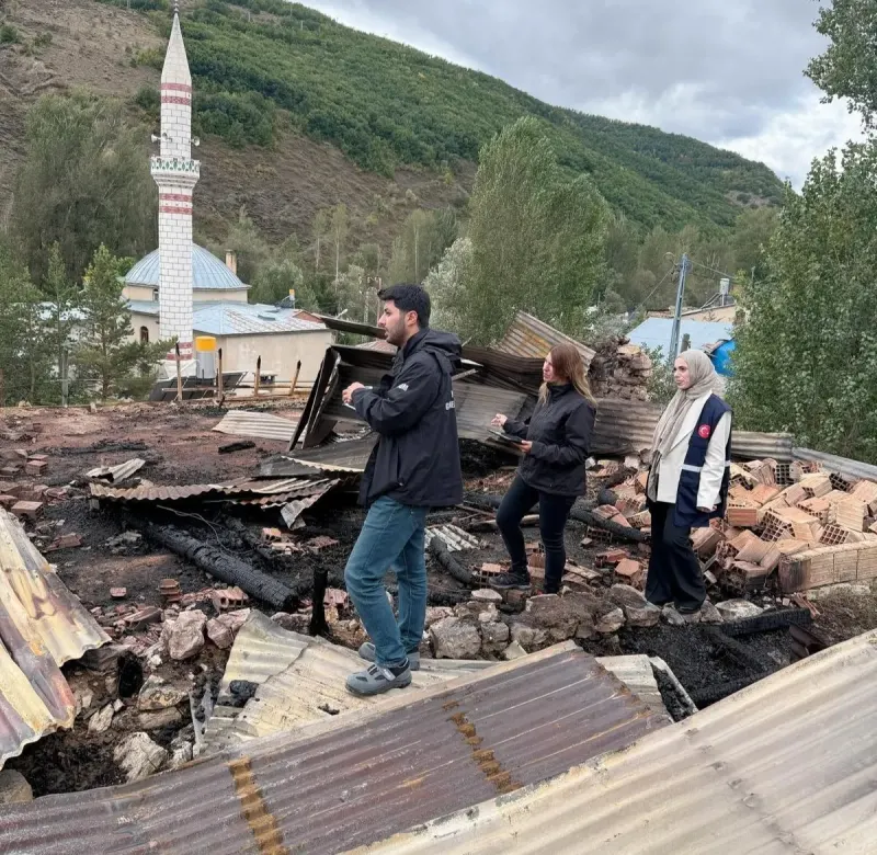 Bayburt Heybetepe Köyündeki Yangın Sonrasında Hasar Tespiti Tamamlandı