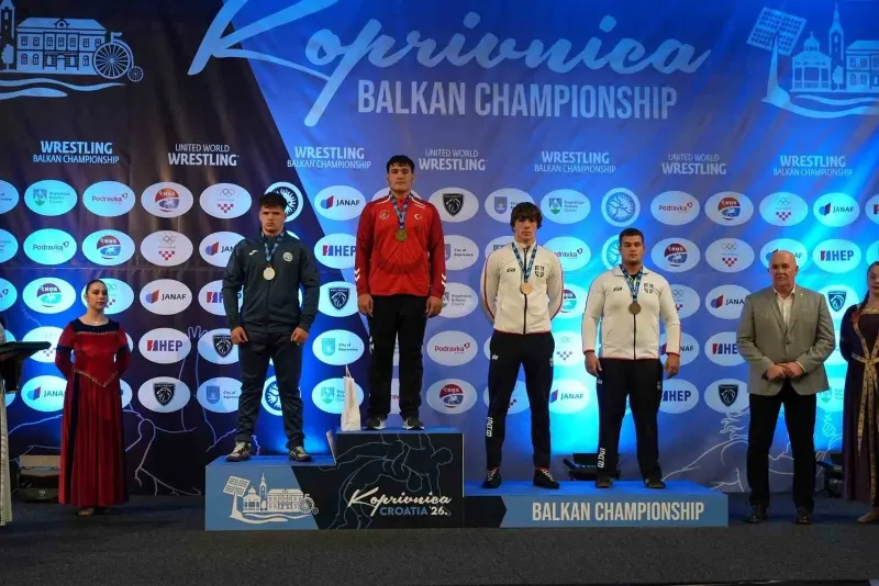 Manisalı Milli Güreşçi İbrahim Mert Eren Hırvatistan'da Balkan Şampiyonu Oldu