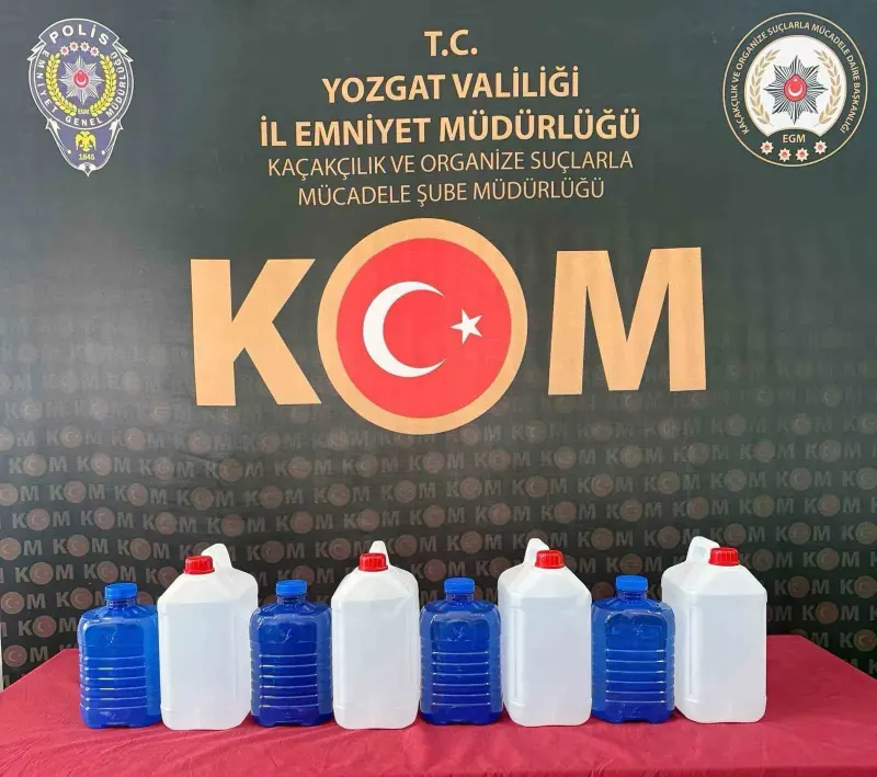 Yozgat'ta Düzenlenen Operasyonda 30 Litre Kaçak Etil Alkol Ele Geçirildi