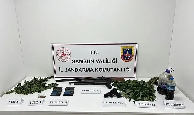 Jandarma uyuşturucu, silah ve kenevir ele geçirildi