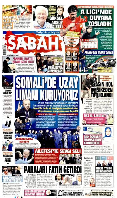 Sabah manşeti