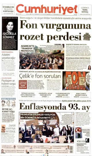 Cumhuriyet manşeti