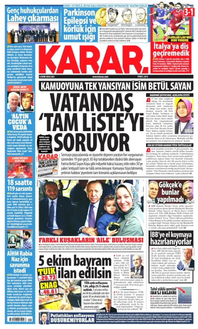 Karar manşeti