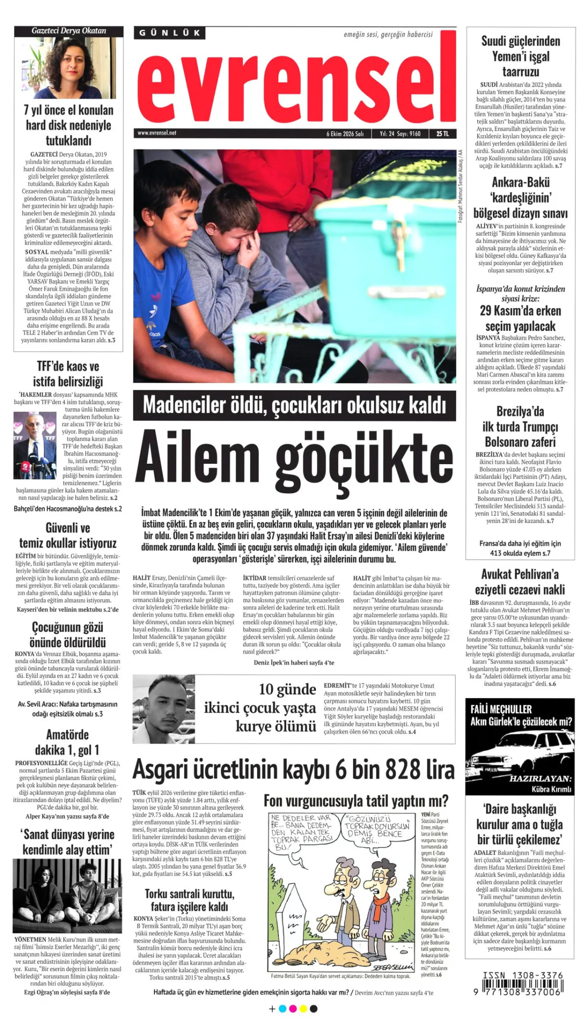 Evrensel birinci sayfa manşeti (07 Ekim 2026)
