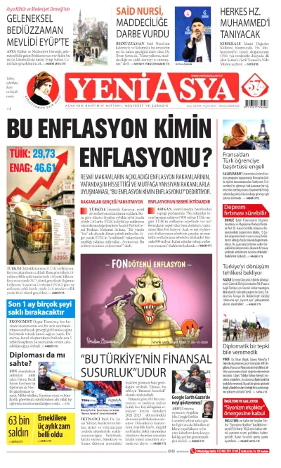 Yeni Asya manşeti