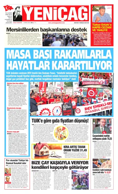 Yeniçağ manşeti