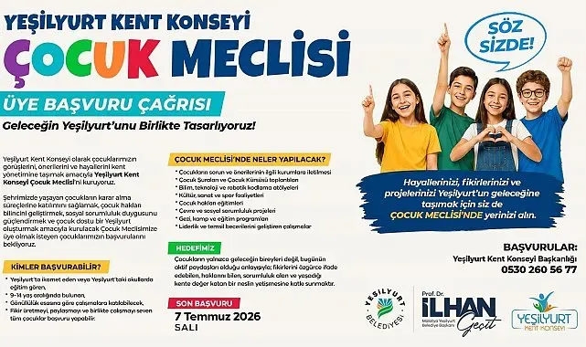 Yeşilyurt Kent Konseyi'nde çocuk meclisi kuruluyor