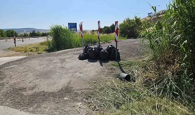 Bilecik'te jandarma poşet poşet çöp topladı