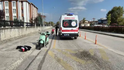 Düzce'de Motosikletin Devrilmesi Sonucu Sürücü Yaralandı