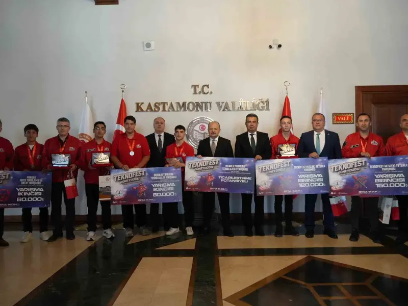 Kastamonu Valisi Meftun Dallı, TEKNOFEST Başarılarıyla Gururlandıran Öğrenci ve Öğretmenleri Ağırladı