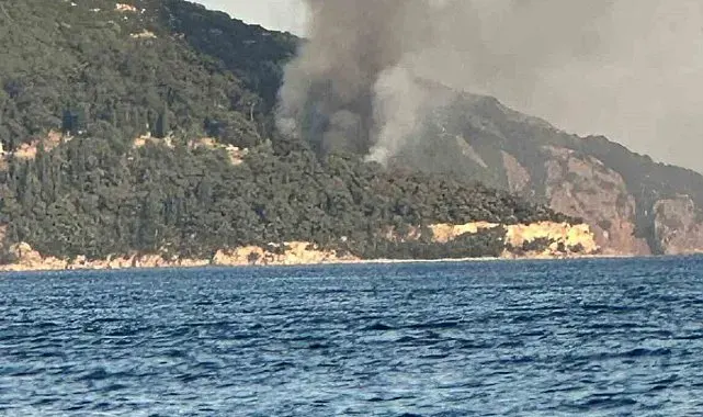 Büyükada'da plajda yangın paniği