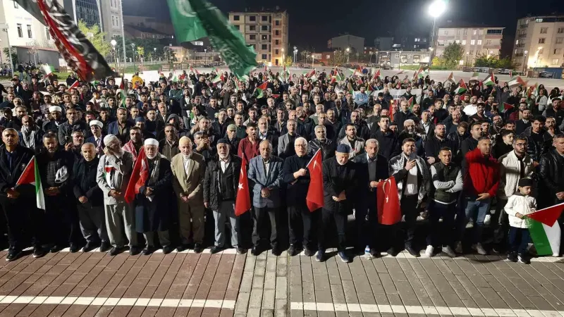Muş'ta Binlerce Kişiden İsrail'in Gazze Saldırılarına Karşı Yürüyüş